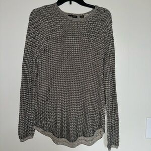 Jeanne Pierre 100% Cotton Women's Gray Cable Knit Textured Sweater